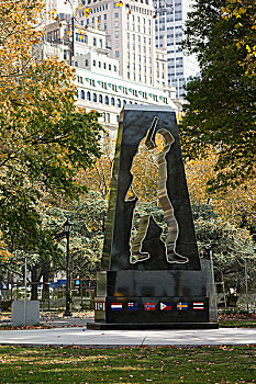朝鲜战争,纪念,炮台公园,纽约