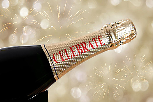 庆贺,书写,香槟酒瓶