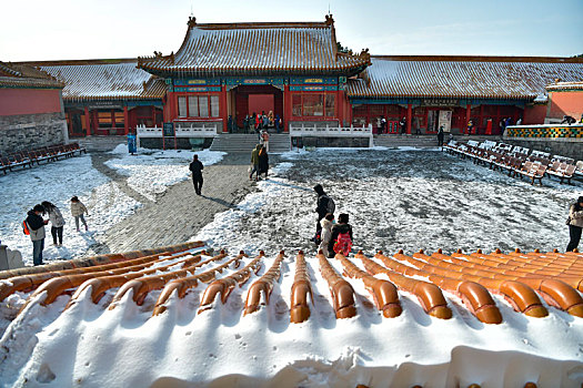 故宫,广场,下雪,结冰,雪后