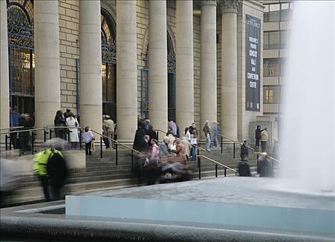 谢菲尔德,市政厅,柱廊,喷泉