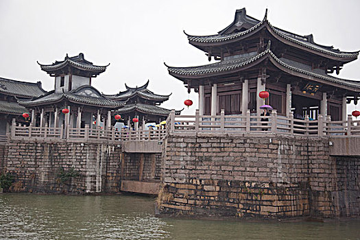 桥,连接,船,大陆,图案,码头,潮州,中国
