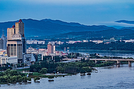 吉林市松花江全景图片图片