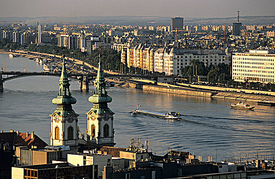 布达佩斯,匈牙利,多瑙河,桥,圣徒,教堂