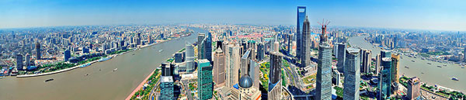 上海,俯视,全景
