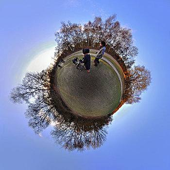 人,公園,小,星球
