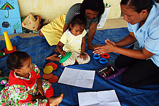 dominica,carib,territory,little,girls,learning,to,draw