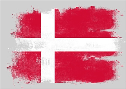 旗帜,丹麦,涂绘,画刷