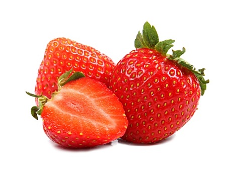 多,草莓,隔绝,白色背景,背景
