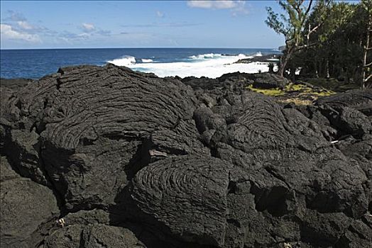 海岸,火山岩,南方,留尼汪岛,法国,非洲