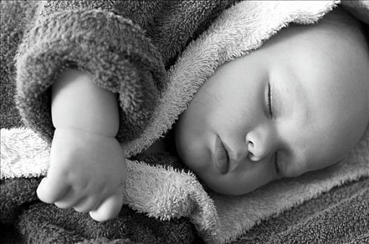 睡觉,婴儿,浴袍