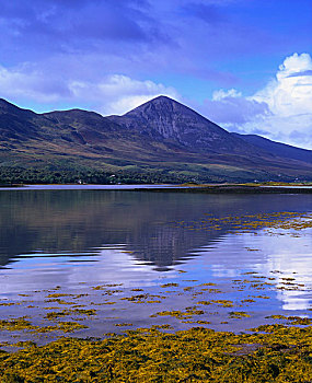 爱尔兰,湖,山,远景