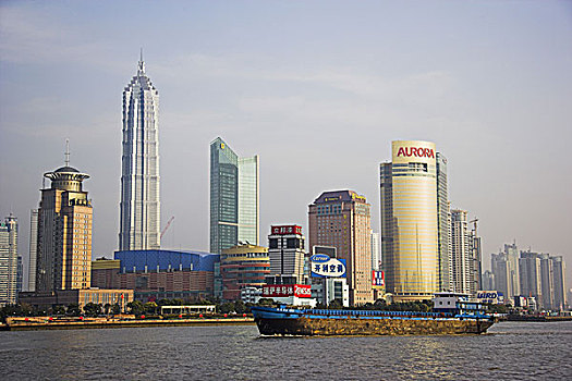 中国,上海,浦东,天际线,高层建筑,黄浦江