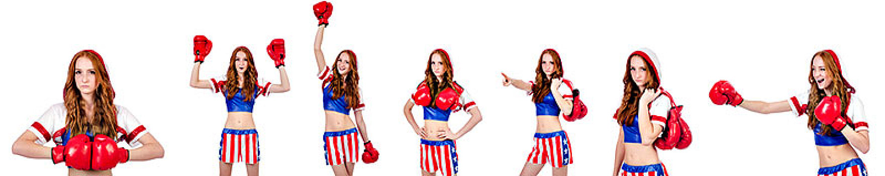 女人,拳击手,制服,美国,象征
