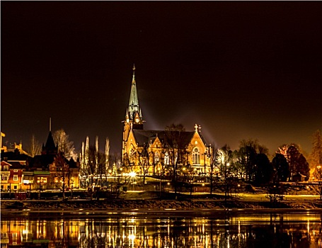 城市,教堂,瑞典