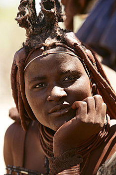 肖像,辛巴族妇女,纳米比亚