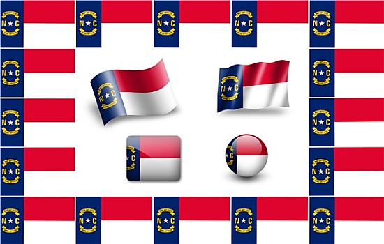 旗帜,北卡罗来纳,美国,象征,框
