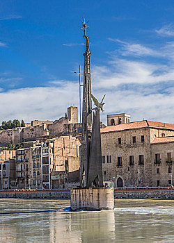 西班牙,加泰罗尼亚,塔拉戈纳省,托尔托萨,城市,埃布罗河,纪念建筑,城堡