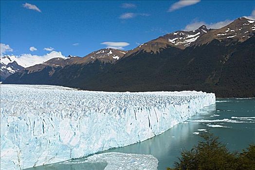 冰河,湖,山峦,背景,莫雷诺冰川,阿根廷,国家公园,阿根廷湖,卡拉法特,巴塔哥尼亚