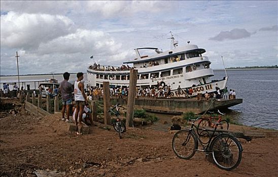亚马逊河,船,马瑙斯,巴西,南美