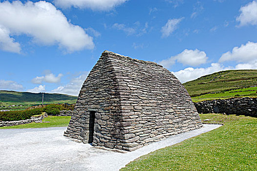 石头,教堂,八世纪,凯瑞郡,爱尔兰,欧洲