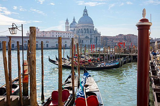 小船,大运河,靠近,圣徒,玛丽亚,行礼,教堂,威尼斯,威尼托,意大利