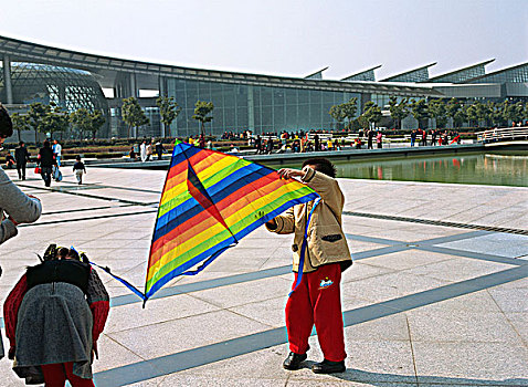 男孩,风筝,上海,中国