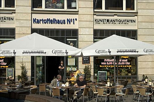 街道,咖啡馆,莱比锡,德国