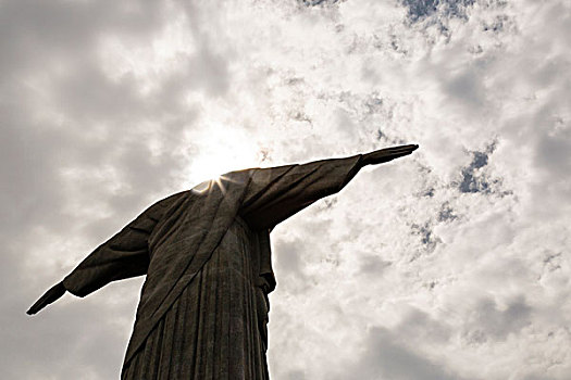 南美,巴西,里约热内卢,镜头眩光,耶稣,救世主,山顶