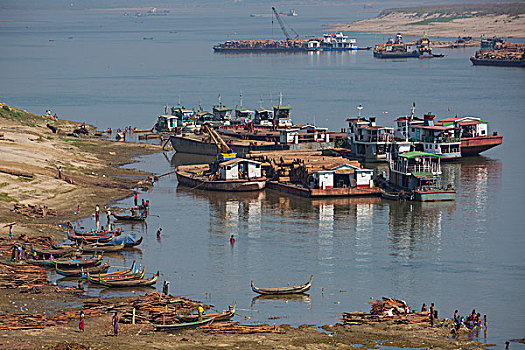 缅甸,靠近,曼德勒,河