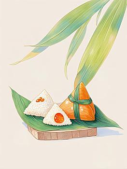 端午節(jié)粽子手繪插畫