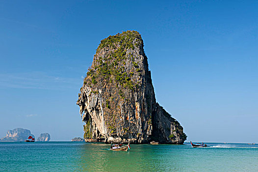 船,海滩,甲米,泰国,亚洲