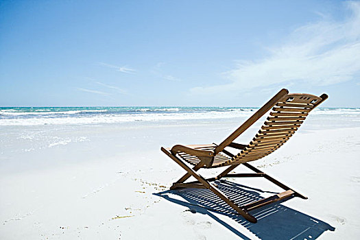 木质,折叠躺椅,海滩