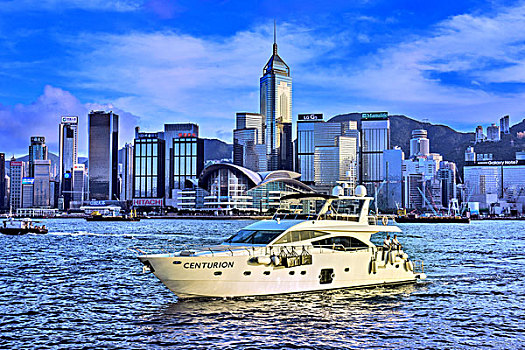 香港,城市,建筑,都市,维多利亚港,快艇