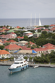俯视,圣巴泰勒米,加勒比海