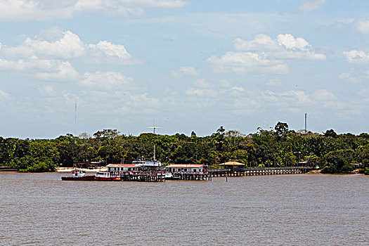 南美,巴西,亚马逊河,码头,建筑,河