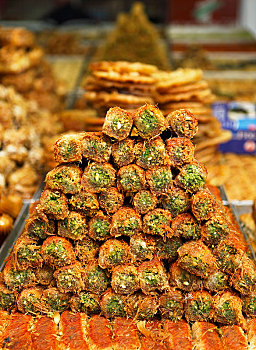 新鲜,果仁蜜饼,一堆,市场,特拉维夫,以色列,亚洲