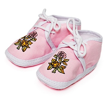 粉色,婴儿鞋,花