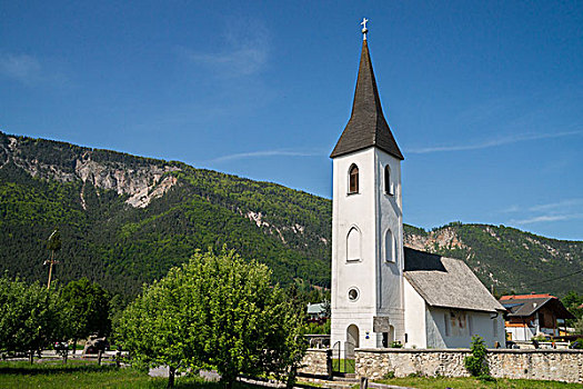 教堂,小,乡村,卡林西亚,奥地利