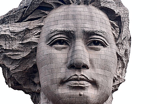 毛泽东雕像头部特写