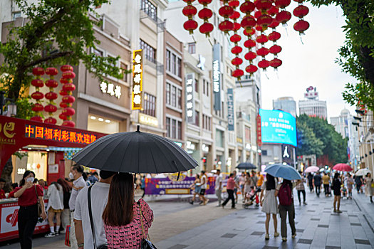 羊城广州北京路步行街骑楼岭南特色建筑