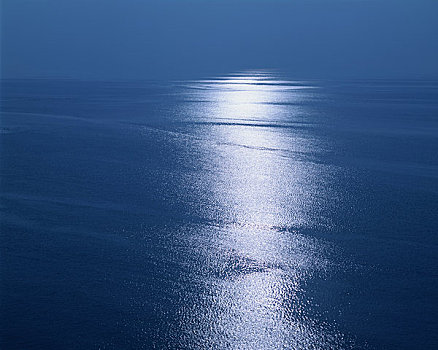 月亮,灯光,海洋