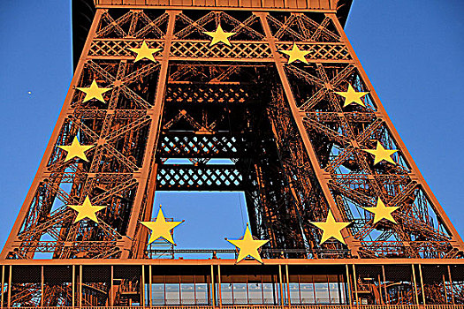 法国,巴黎,埃菲尔铁塔,欧盟,星,六月,十二月,2008年