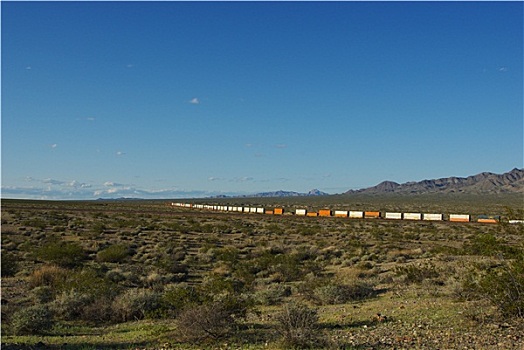 长,列车,荒芜,靠近,南,加利福尼亚