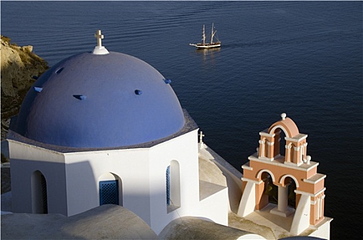 传统,教堂,锡拉岛,希腊