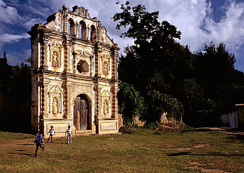 遗址,佩特罗,教堂,安提瓜岛,危地马拉