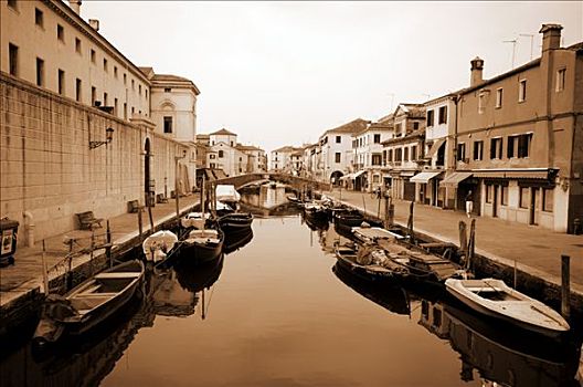 建筑,船,河,基奥贾,威尼托,意大利
