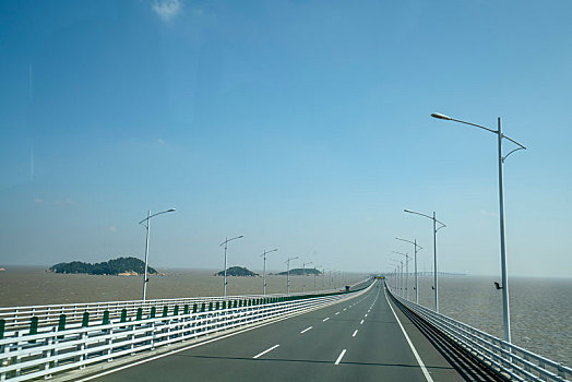 广东港珠澳大桥美丽风光及城市天际线