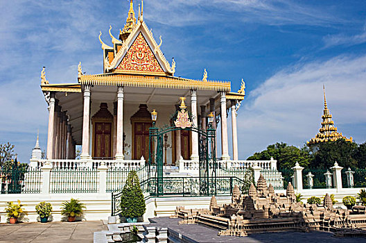 银,塔,模型,吴哥,寺院,皇宫,金边,柬埔寨,印度支那,东南亚,亚洲