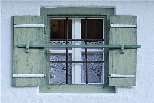 老,窗户,农舍,巴伐利亚,德国