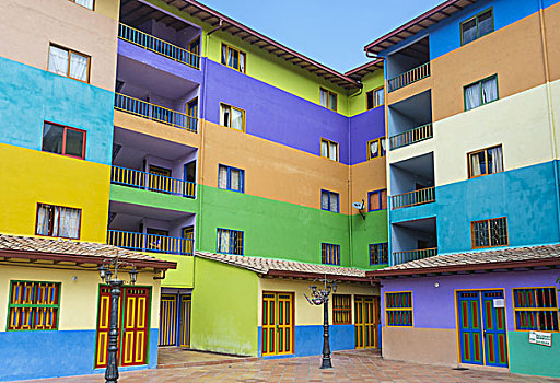 彩色,建筑,哥伦比亚